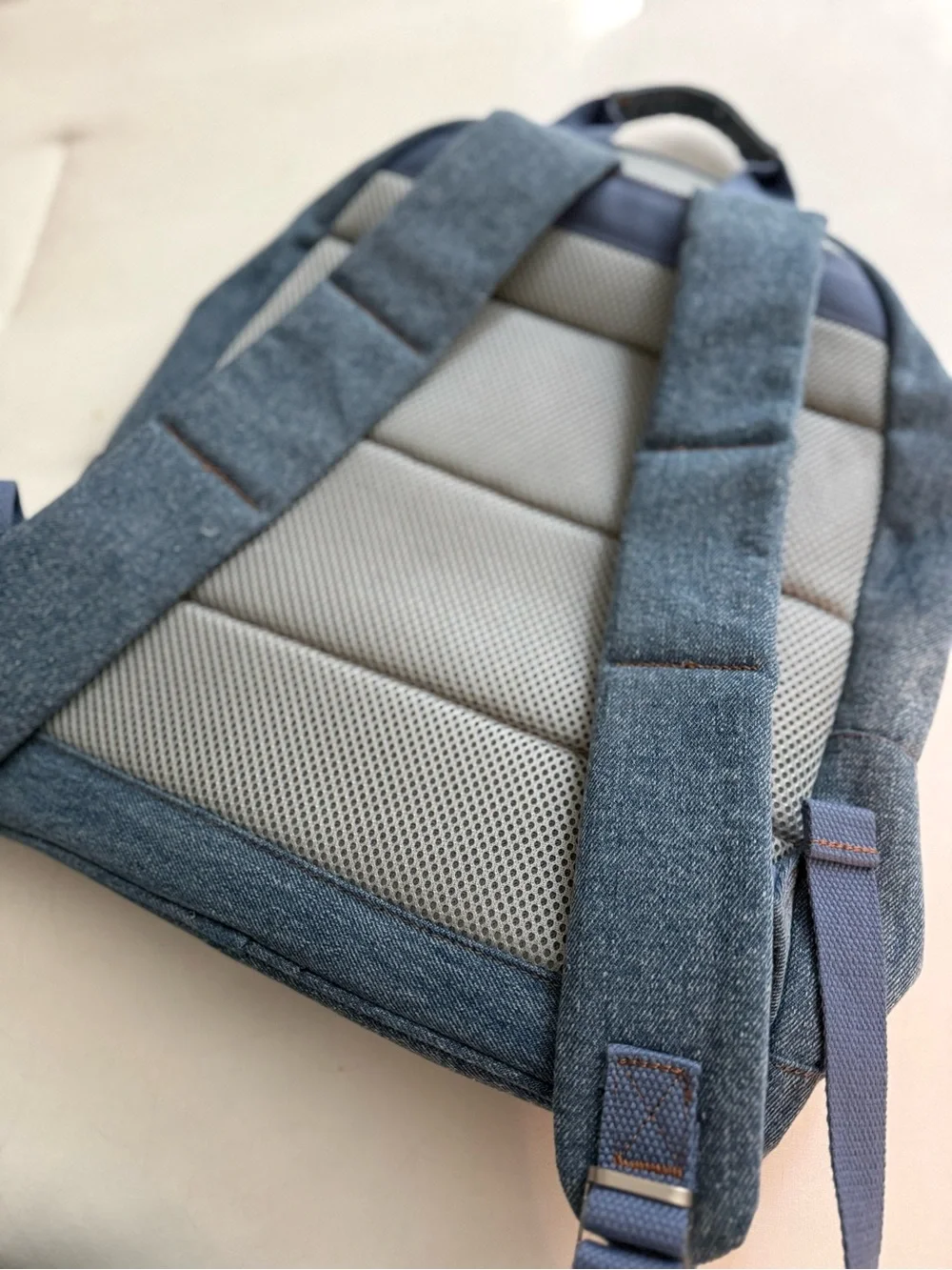 Harley-Davidson Denim Blue Backpack with Pink Rose Patch